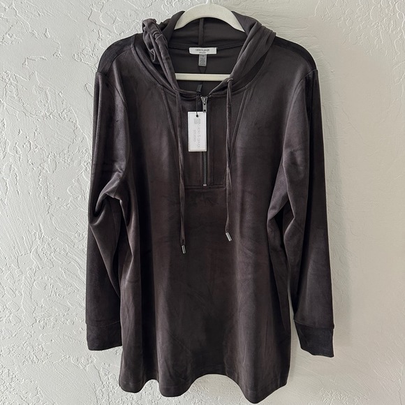 Cable & Gauge Tops Cable Gauge Velour Full Zip Hooded Athleisure